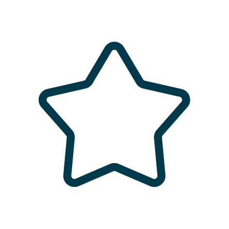 What We Do - Quality Work Simple star outline icon representing quality work.